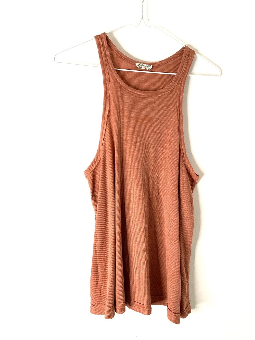 Intimately By Free People Amber Rose Ribbed Tank Top Scoop Neck Flare Hem